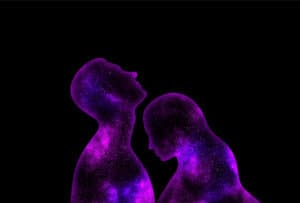 Astrology silhouette of a couple